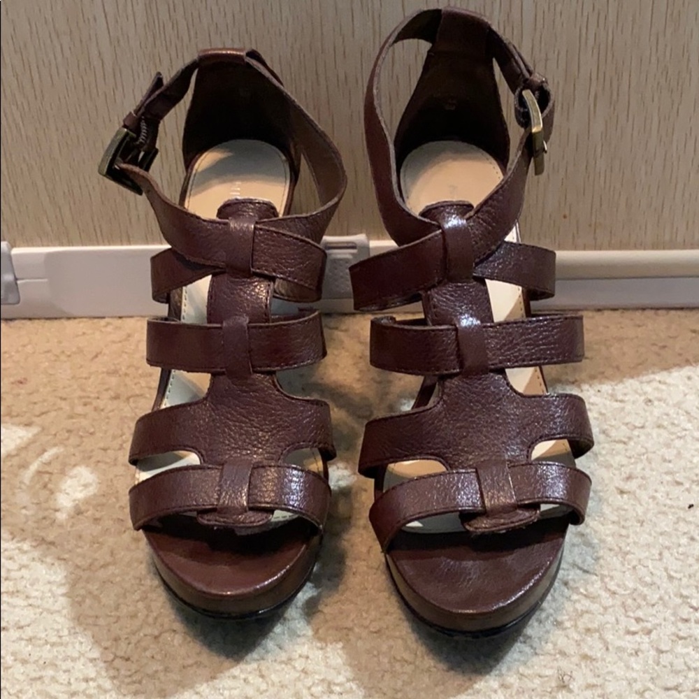 Brown cage Nine West heels